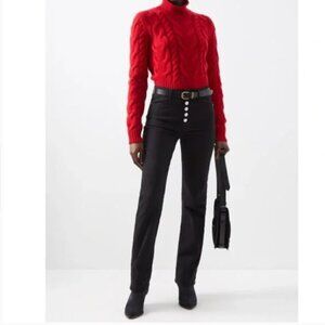 Frame x Claudia Schiffer Le Super‎ High Straight Jeans Black size 32